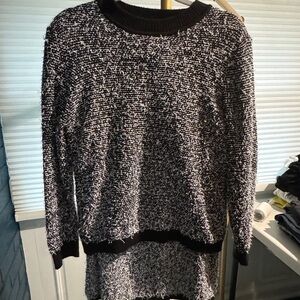 Calvin Klein Black & White Knit Sweater & Skirt Set